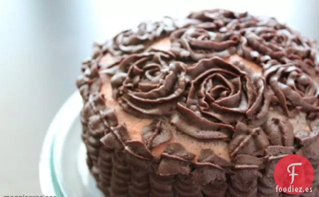 Magpie's: nutella ganache pastel de rosas y volantes para ti y para mí