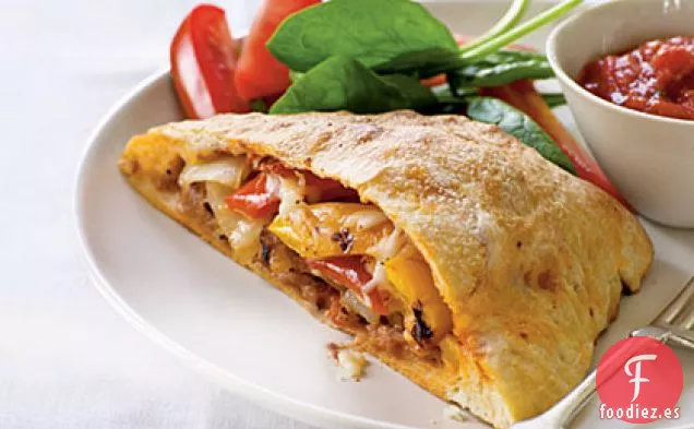 Calzones de Pimiento, Cebolla y Salchicha a la parrilla