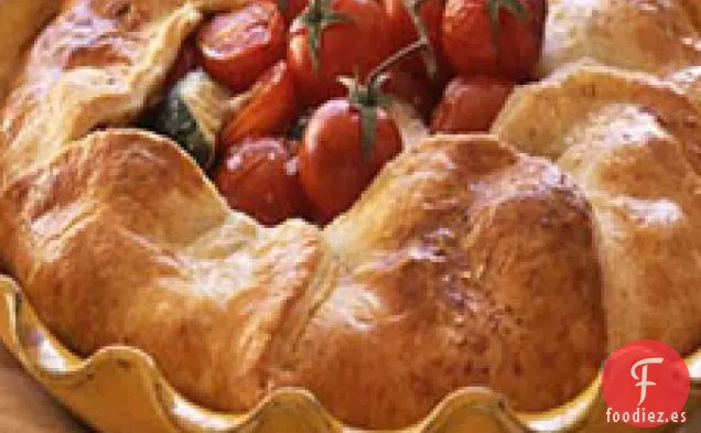 Pastel De Tomate Cherry, Bocconcini Y Calabacín