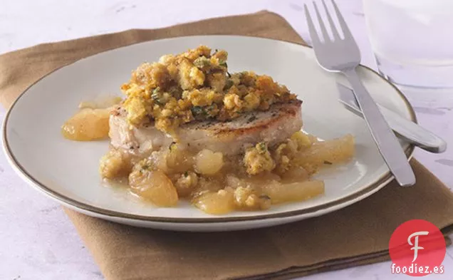 Chuletas de Cerdo de Manzana y Relleno