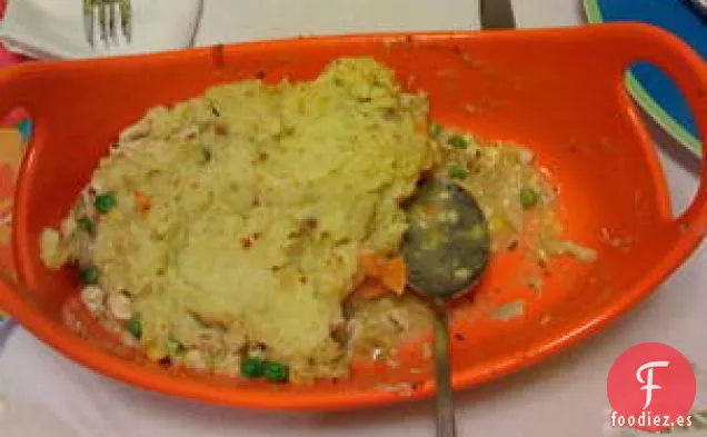 Pastel De Pollo Y Patatas con hierbas de ajo