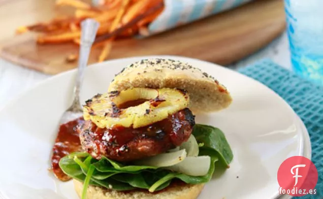 Hamburguesas de Pavo Teriyaki y Salsa de Barbacoa Casera