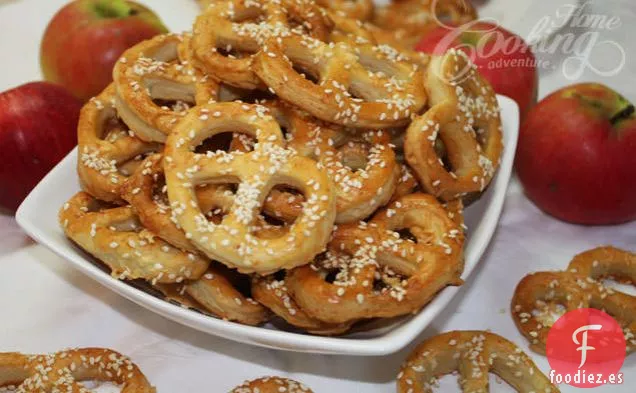 Pretzels De Sésamo Y Queso