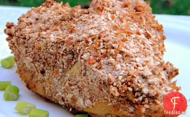 Salsa De Pollo Con Costra De Pretzel Y Mantequilla De Maní Para Mojar