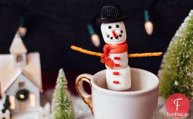 Muñeco de nieve en un palo