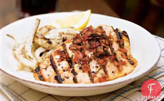 Trucha Salmón con Ajo e Hinojo a la Parrilla