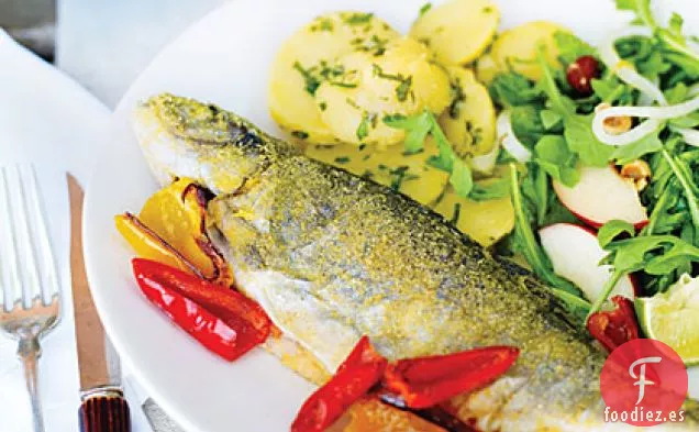 Trucha Frita con Salmón Ahumado