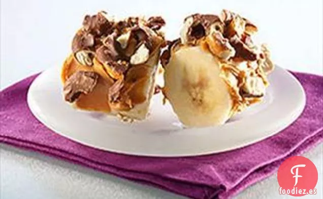 Bocados de Banana Congelados con Mantequilla de Maní