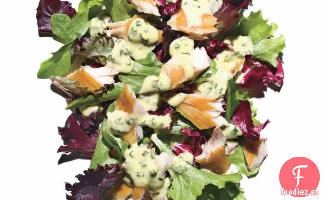 Verduras de Primavera con Pescado Ahumado y Alioli a Base de Hierbas