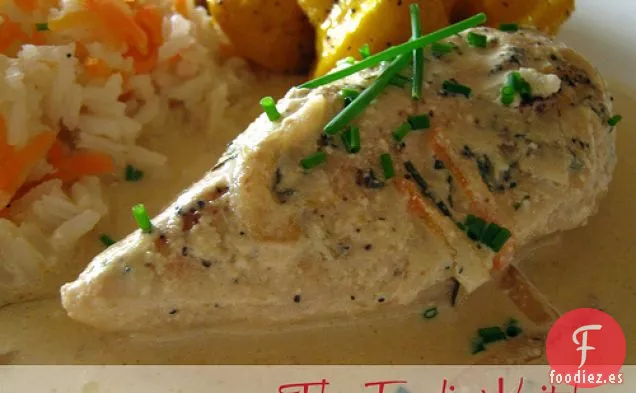 Pollo con Crema de Hierbas