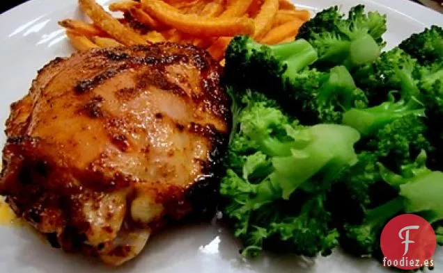 Muslos De Pollo Picantes Glaseados Con Miel