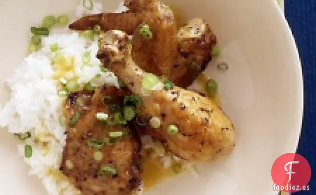 Pollo glaseado con piña