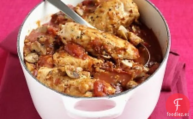 Pollo Con Tomates Y Champiñones