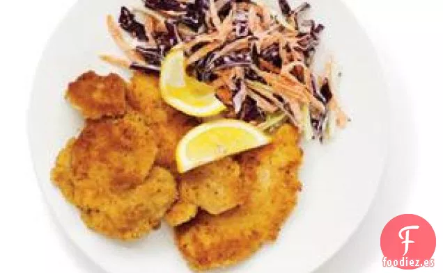 Pollo Crujiente Con Ensalada De Col
