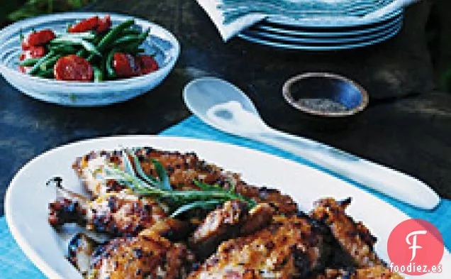 Pollo Al Horno Dulce Y Salado Con Piña Y Estragón