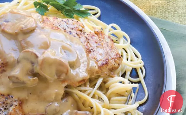 Pollo Con Vino Blanco y Champiñones