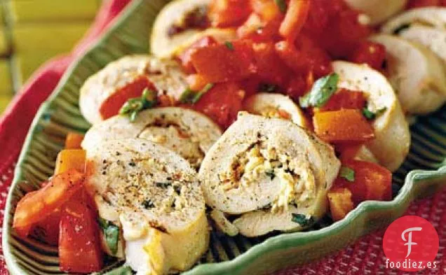 Pollo Relleno de Tomate Cremoso