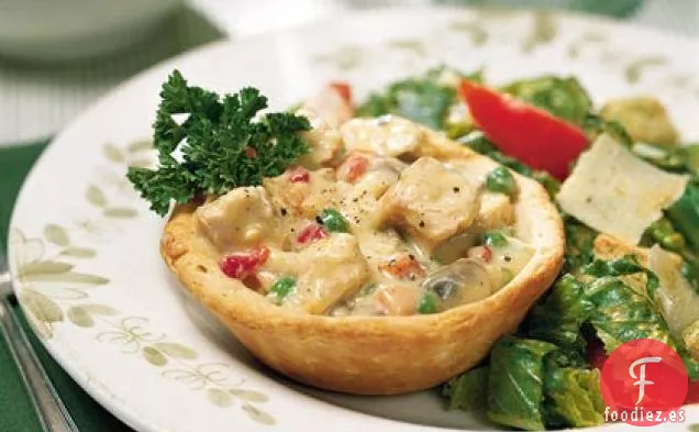 Pollo a la Crema en Cuencos de Galletas