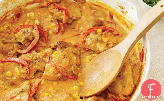 Muslos de Pollo Estofados con Curry y Yogur