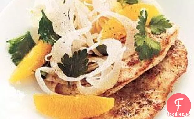 Receta De Ensalada De Pollo Con Hinojo y naranja
