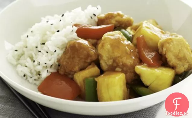 Pollo Agridulce Con Arroz De Sésamo