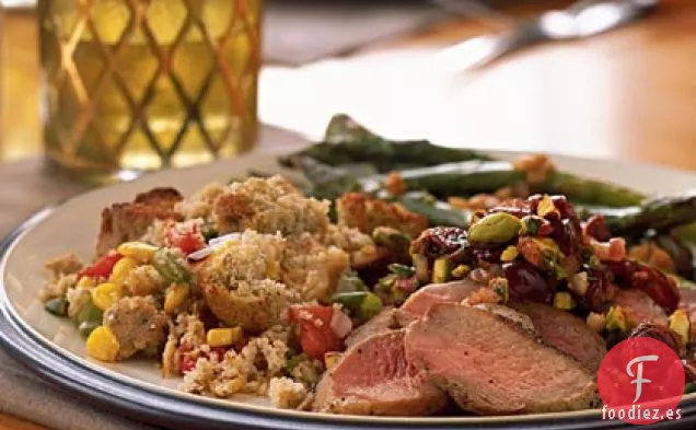 Pechuga de Pato Salteada con Salsa de Cereza y Pistacho