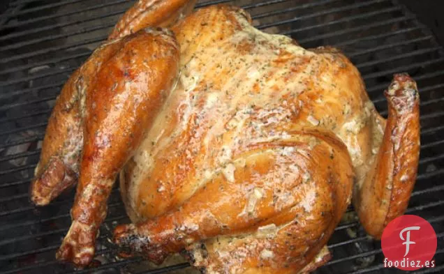 Pavo A La Parrilla Con Patatas Fritas Y Mantequilla De Salvia