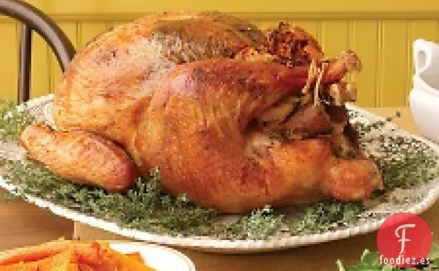 Pavo frotado con hierbas
