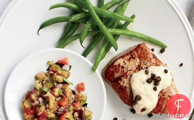 Atún a la Mostaza con Crema de Chalota