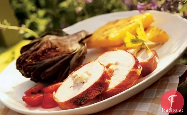 Pechuga de Pavo envuelta en jamón con Fontina y Salvia