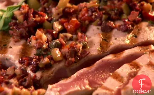 Atún a la Parrilla con Tapenade de Aceitunas