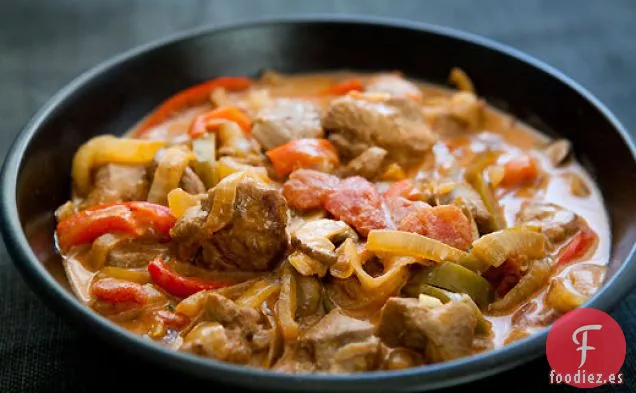 Guiso De Pavo Con Pimientos Y Champiñones