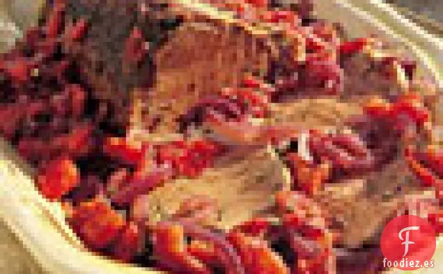 Atún Asado a fuego Lento con Tomates, Hierbas y Especias