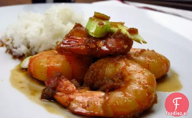 Gambas Tigre Crujientes Con Salsa De Miel Y Ajo