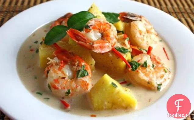 Curry De Gambas Y Piña