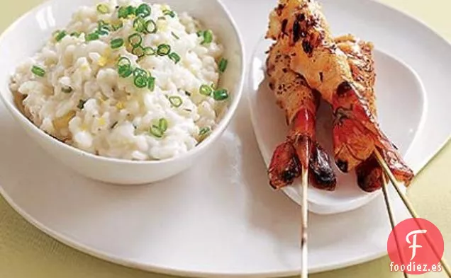 Risotto De Limón Con Gambas A La Plancha