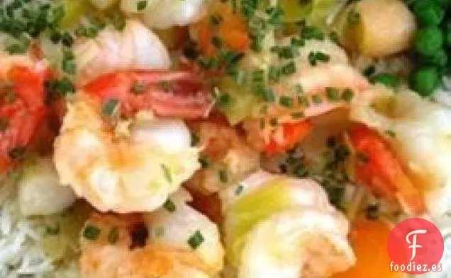 Langostino y Vieira en Mantequilla de Jengibre