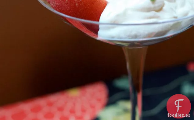 Melocotones Con Sabayon De Whisky Japonés