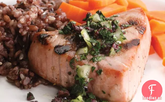 Receta De Atún A La Parrilla Con Salsa De Oliva