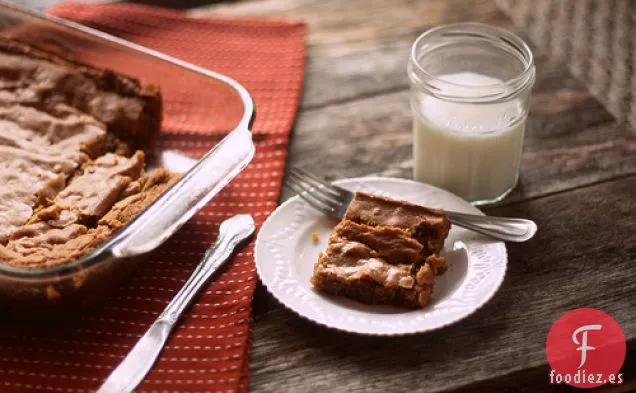 Blondies de Mantequilla Marrón con Caramelo