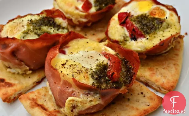 Receta de Tazas de Huevo de Jamón