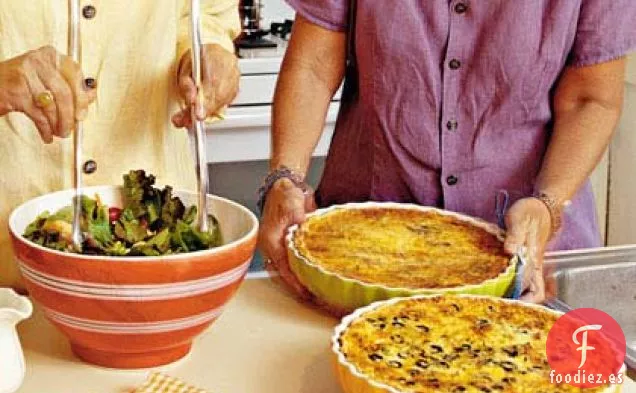 Quiche de Pollo, Oliva y Queso Cheddar
