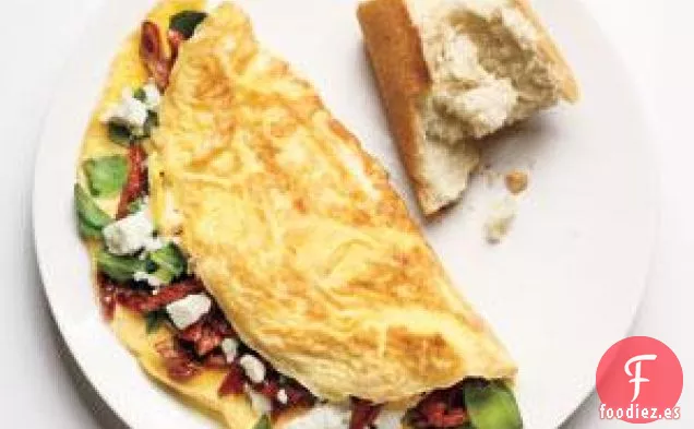 Receta De Tortilla De Espinacas, Queso Feta Y Tomate secado Al Sol