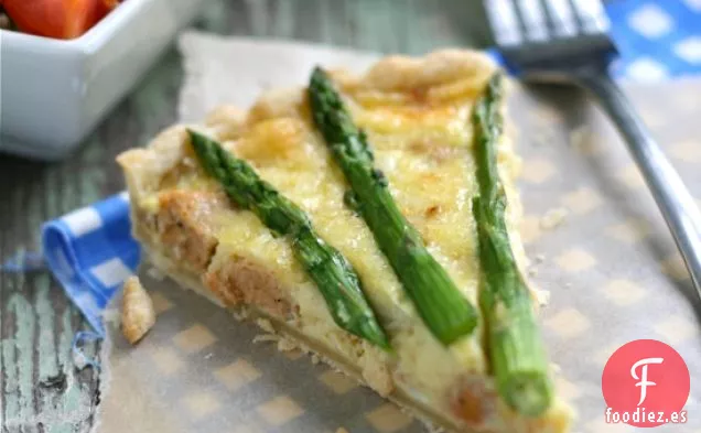 Quiche de Salchichas de Pollo y Espárragos