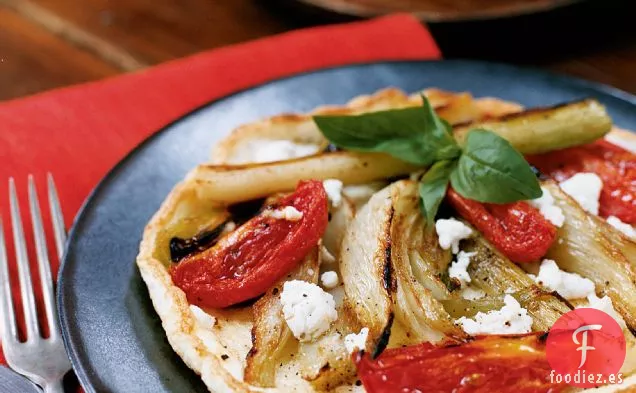 Tortillas de Clara de Huevo de Cara Abierta con Verduras Asadas