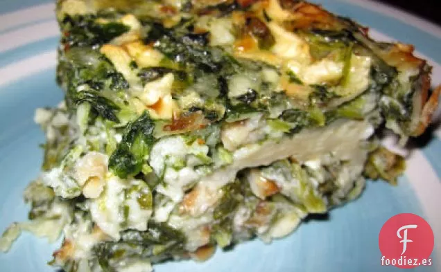 Quiche de Matzá de Espinacas