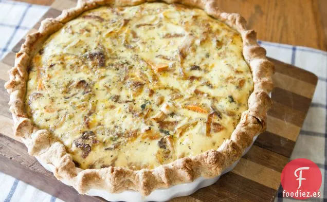 Batata Asada, Cebolla Caramelizada Y Quiche De Gorgonzola