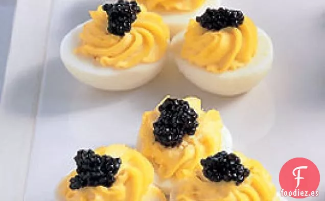 Huevos De Codorniz Rellenos Con Caviar Negro