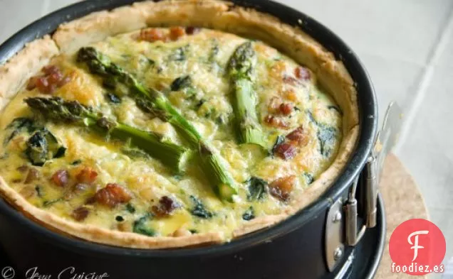 Quiche De Espárragos, Espinacas Y Tocino, Sin Gluten