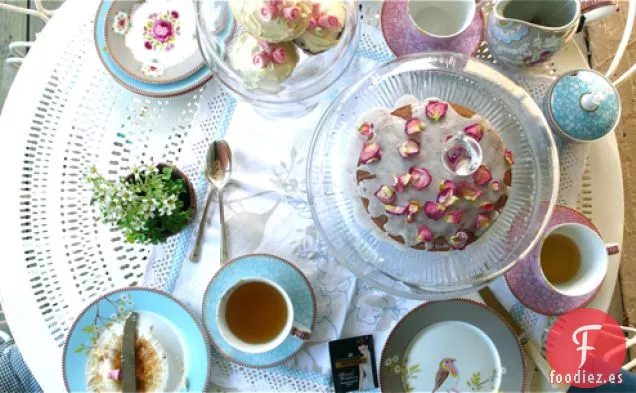 Mezcla De Boda Real De Esponja Blanca Earl Grey y Rose Victoria